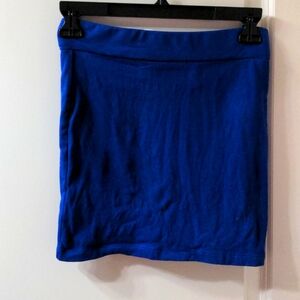 Small Sapphire Blue BodyCon Mini Skirt Forever 21 Super Short Tight Fitting VTG
